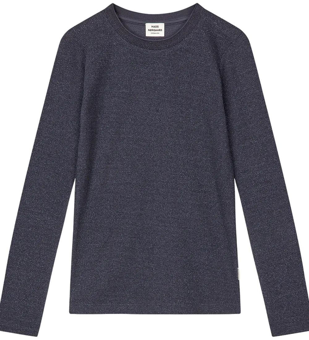 Bluse - Rib - Talino - Parisian Night m. Glimmer|Mads Nørgaard Online