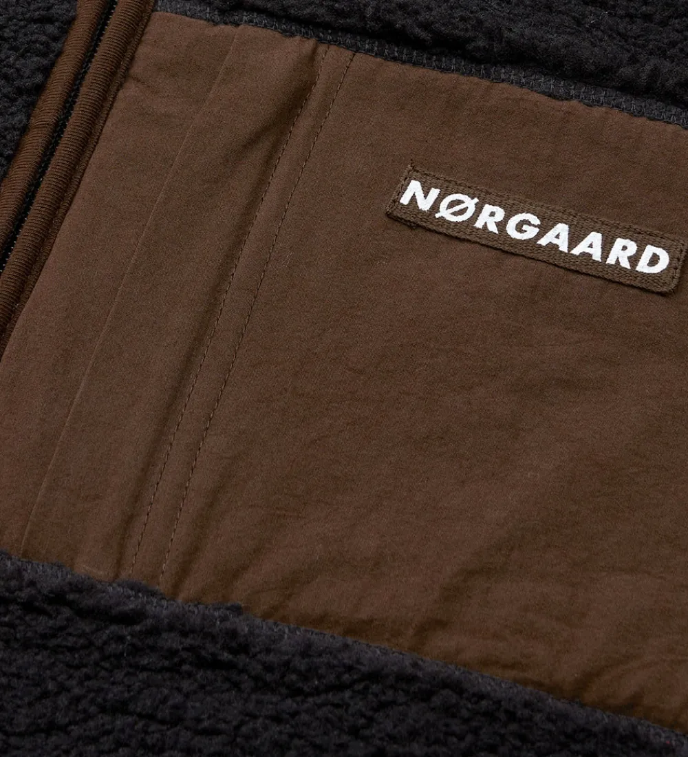 Fleecejakke - Teddy - Jeffo - Jet Black m. Brun|Mads Nørgaard