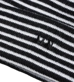 Hue - Strik - Isak Ambas Stripe - Sort/Hvid|Mads Nørgaard