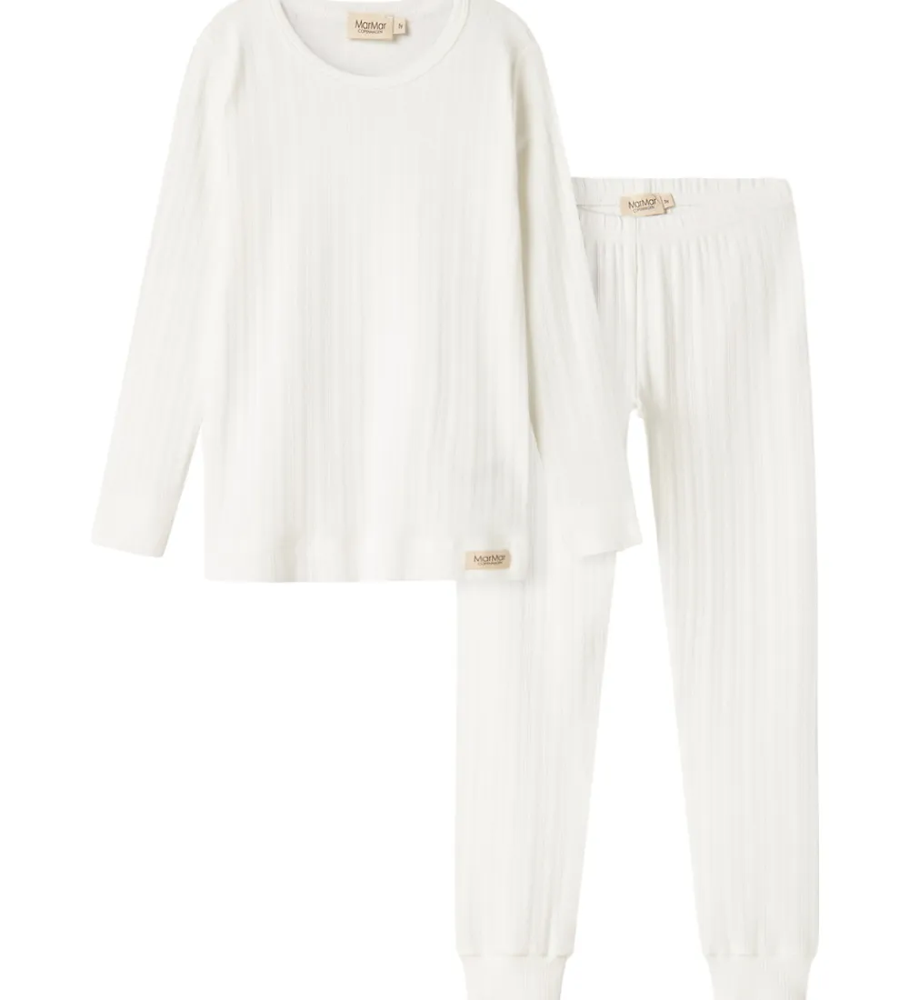 Nattøj - Gentle White m. Hulmønster|MarMar Discount