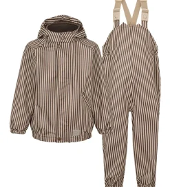 Regntøj m. Seler - PU - Oddy - Brown Stripe|MarMar Discount