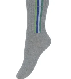 Strømper - Lysegråmeleret m. Striber|Melton Sale