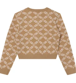 Cardigan - Cropped - Strik - Dark Stone/Hvid m. Møn|Michael Kors Outlet