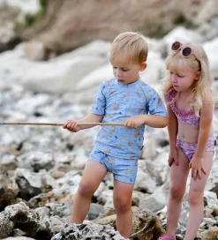 Badebluse - UV50+ - Faded Denim m. Tern/Print|Mikk-Line Best