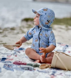 Badehat - UV50+ - Faded Denim m. Tern/Print|Mikk-Line Clearance