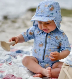 Badeheldragt - UV50+ - Faded Denim m. Tern/Print|Mikk-Line Online