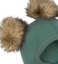 Elefanthue - Uld - 1-lags - Balsam Green m. Kvaste|Mikk-Line New