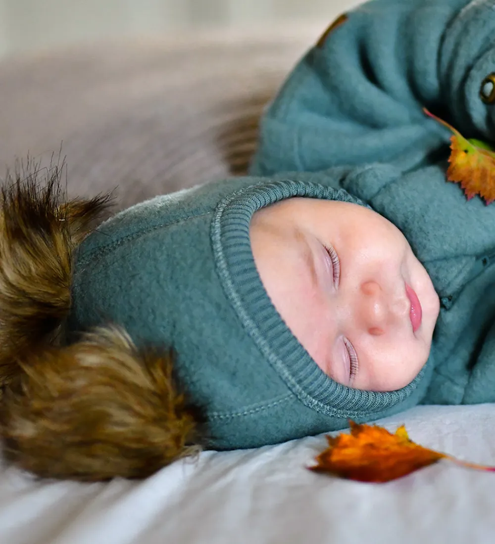 Elefanthue - Uld - 1-lags - Balsam Green m. Kvaste|Mikk-Line New