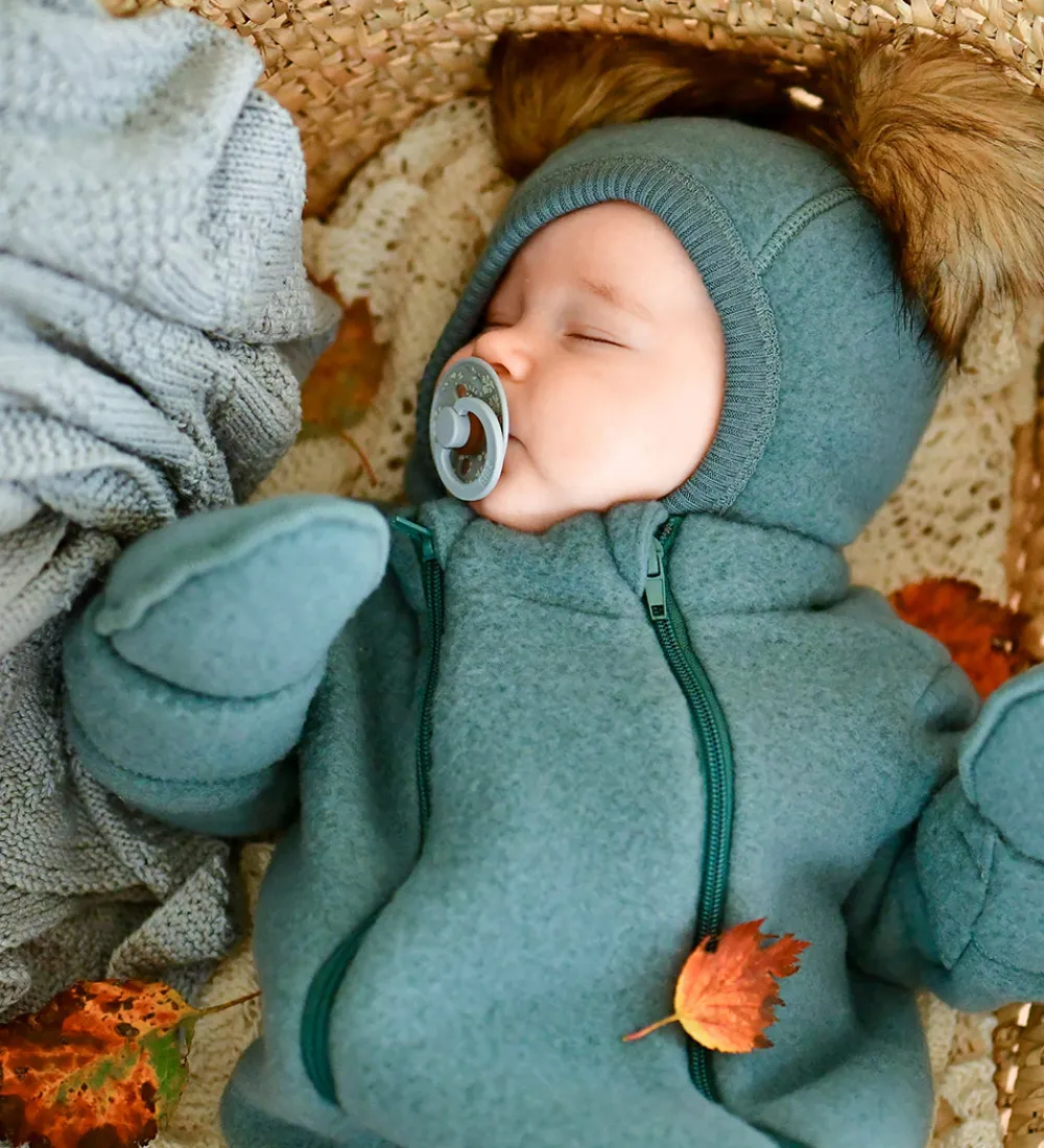 Elefanthue - Uld - 1-lags - Balsam Green m. Kvaste|Mikk-Line New