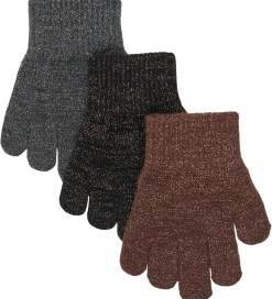 Handsker - Uld/Polyamid - 3-pak - French Roast-Black-A|Mikk-Line Online