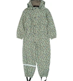 Regndragt m. Fleece - PU - Iceberg Green m. Print|Mikk-Line Best