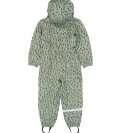 Regndragt m. Fleece - PU - Iceberg Green m. Print|Mikk-Line Best
