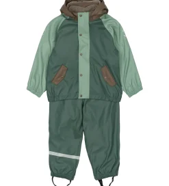 Regntøj m. Fleece/Seler - PU - 3i1 - Balsam Green|Mikk-Line Best