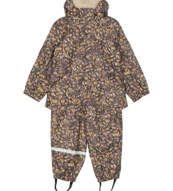 Regntøj m. For - PU - Raisin m. Blomster|Mikk-Line Best