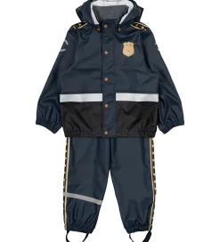 Regntøj m. Seler - PU - Blue Nights m. Politi|Mikk-Line Hot