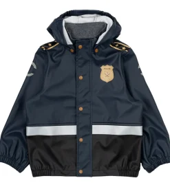 Regntøj m. Seler - PU - Blue Nights m. Politi|Mikk-Line Hot