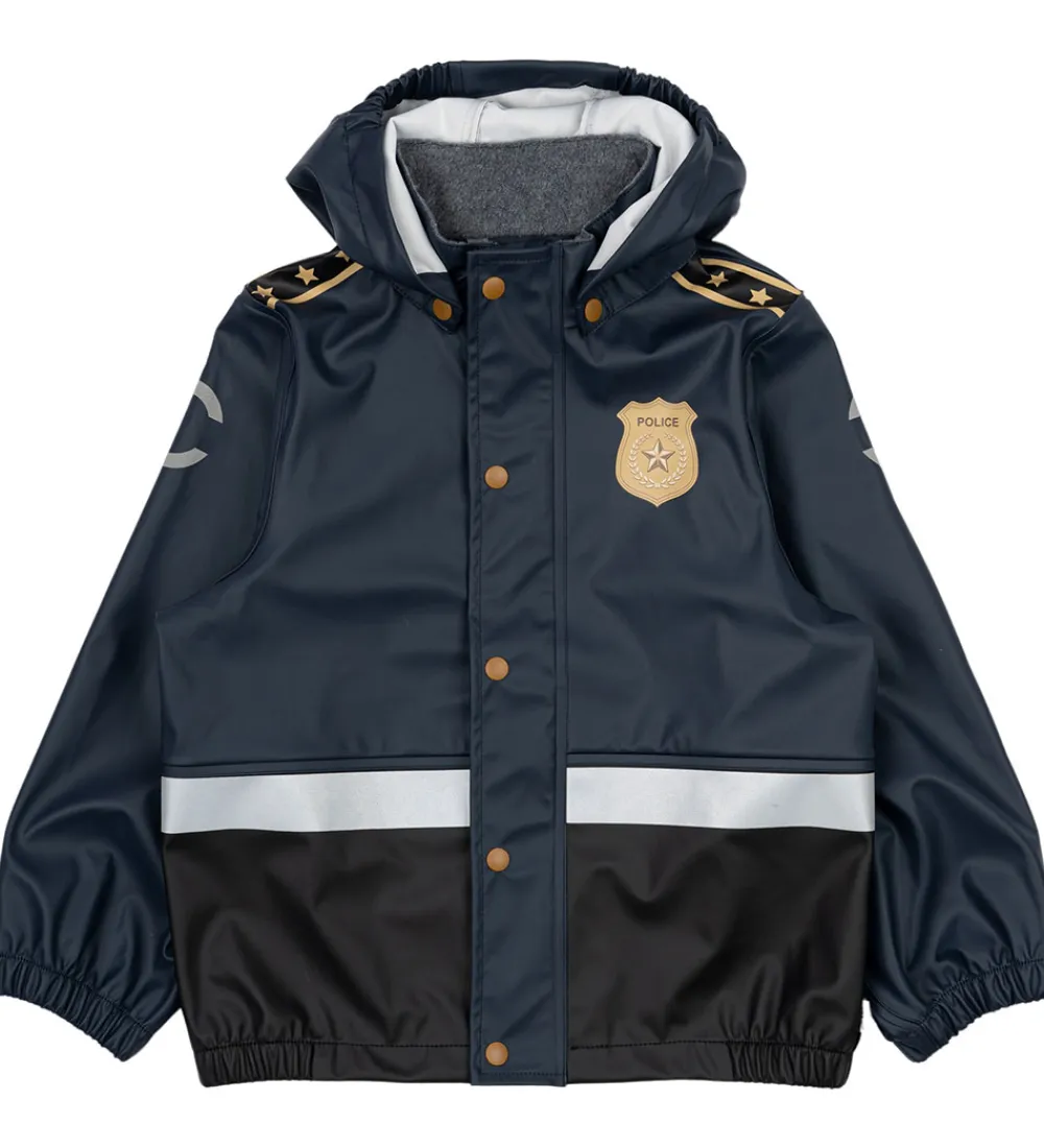 Regntøj m. Seler - PU - Blue Nights m. Politi|Mikk-Line Hot