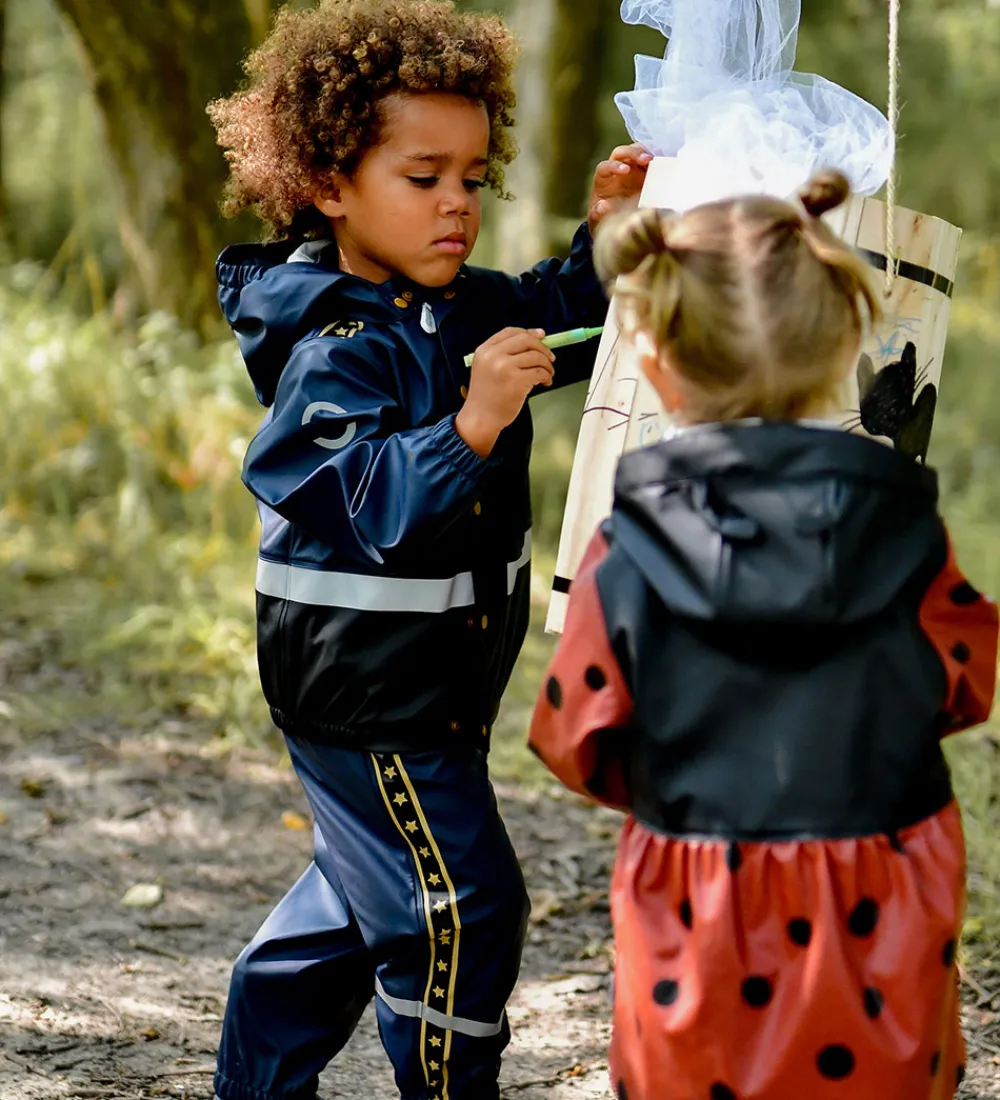 Regntøj m. Seler - PU - Blue Nights m. Politi|Mikk-Line Hot