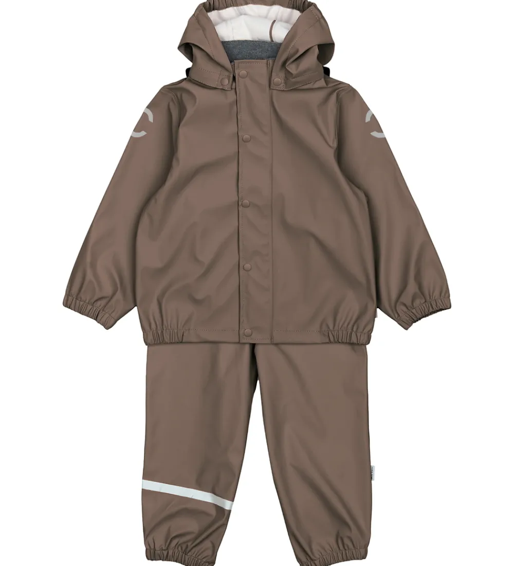 Regntøj m. Seler - PU - Chocolate Chip|Mikk-Line Outlet