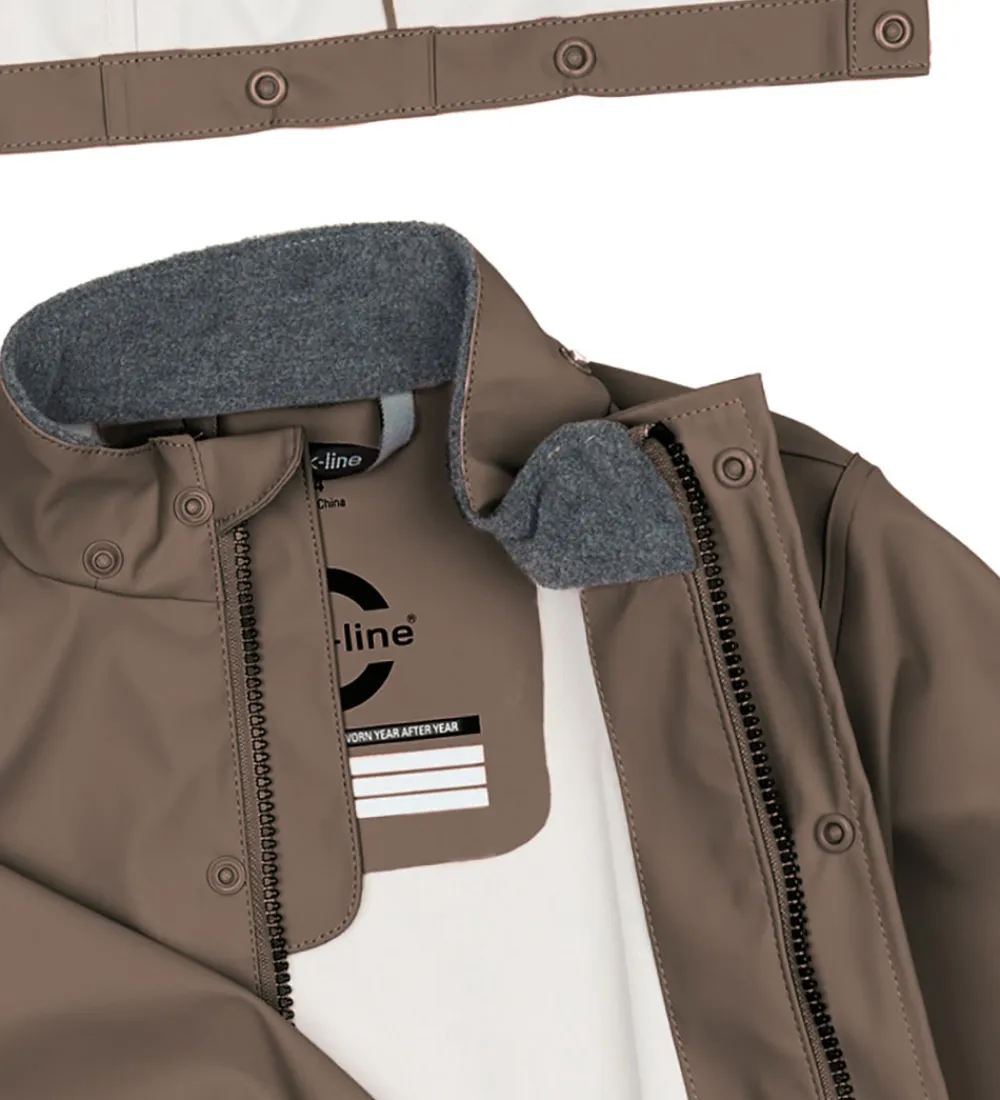 Regntøj m. Seler - PU - Chocolate Chip|Mikk-Line Outlet