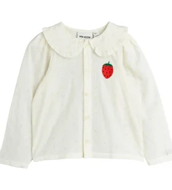 Skjorte - Strawberry Schiffli - Hvid|Mini Rodini Hot