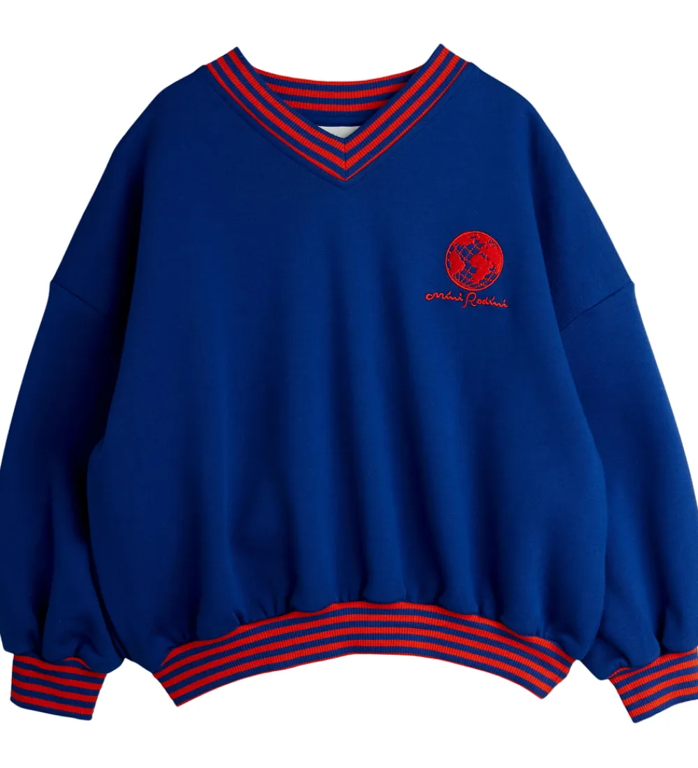 Sweatshirt - Striped Earth - Blå|Mini Rodini