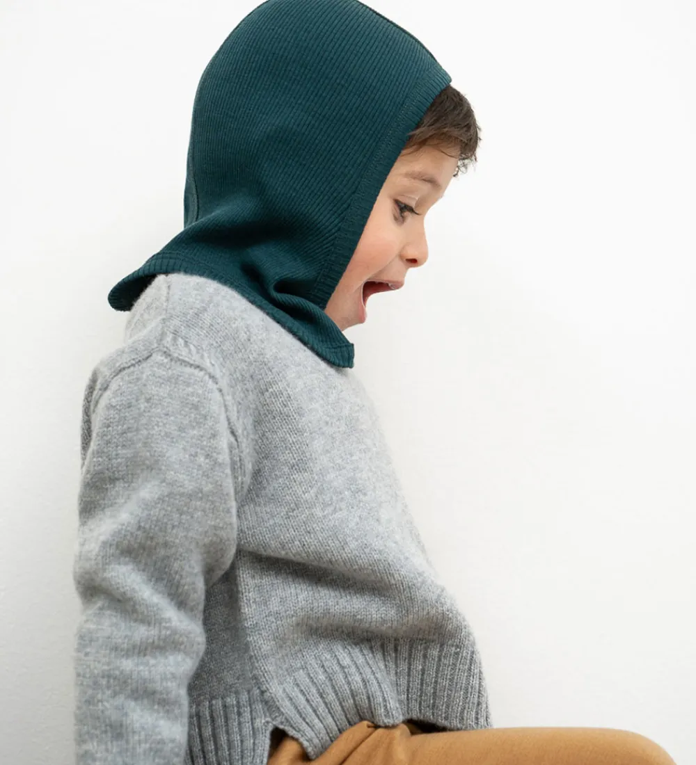 Elefanthue - 1-lags - Rib - Uld - Alephant - Ocean|Minimalisma