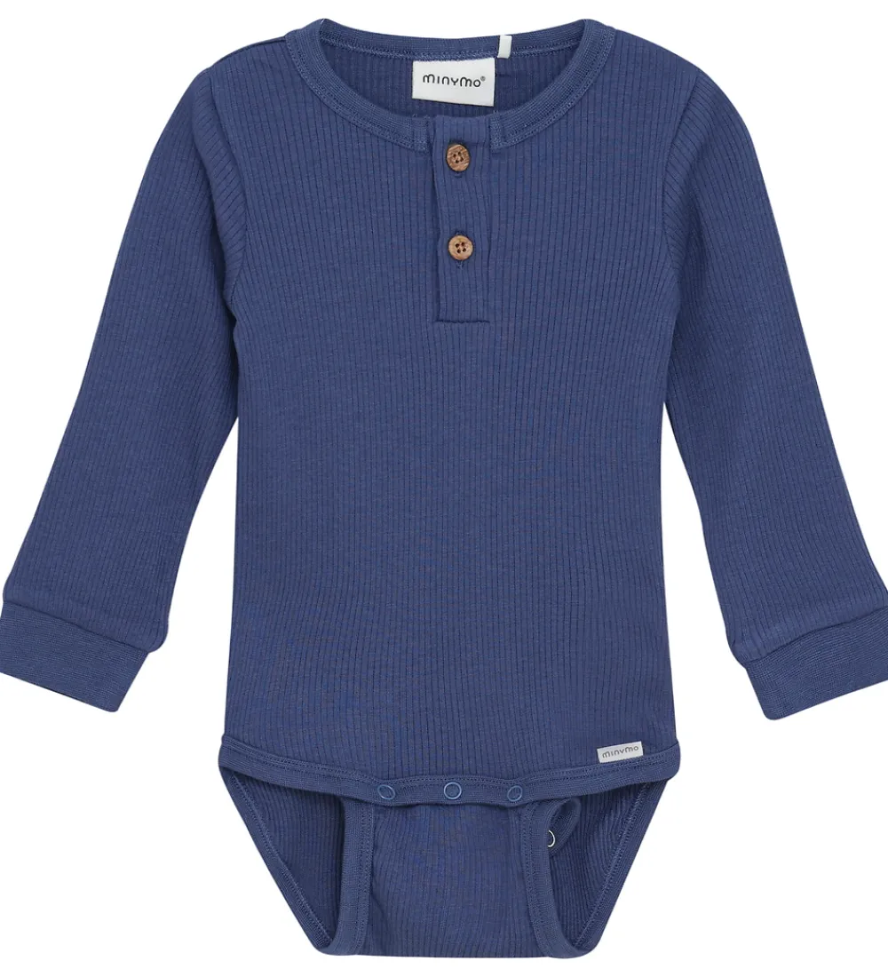 Body l/æ - Rib - Modal/Bomuld - Vintage Indigo|Minymo Outlet