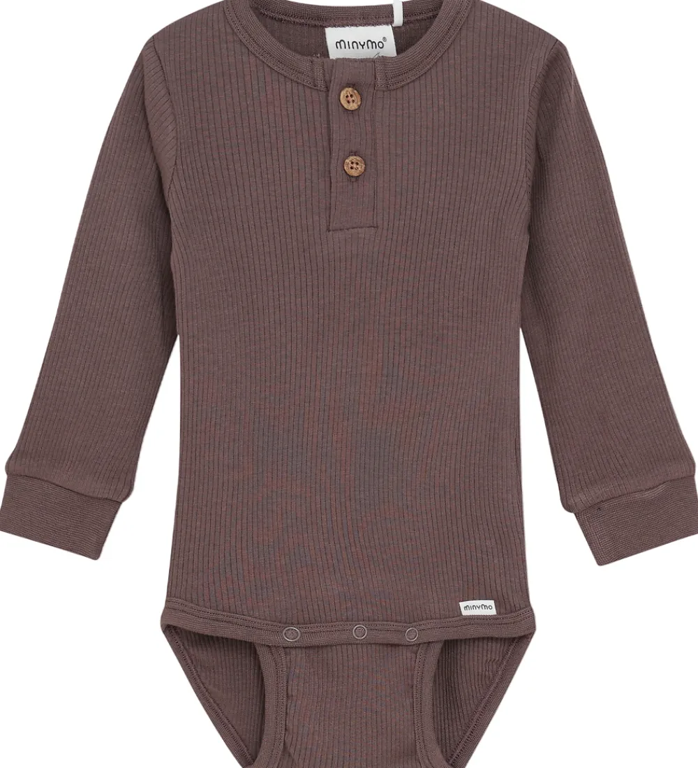 Body l/æ - Rib - Modal/Bomuld - Chocolate Chip|Minymo Clearance