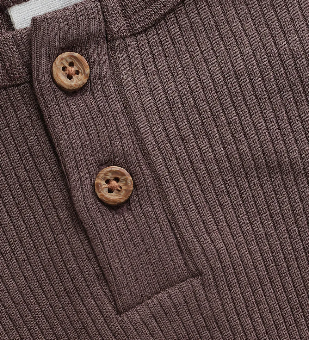 Body l/æ - Rib - Modal/Bomuld - Chocolate Chip|Minymo Clearance