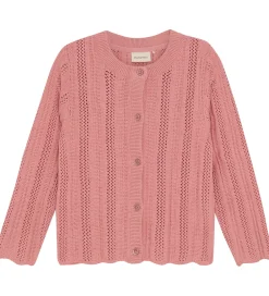 Cardigan - Strik - Rosette m. Hulmønster|Minymo Hot