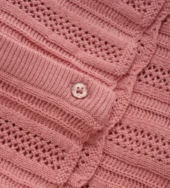 Cardigan - Strik - Rosette m. Hulmønster|Minymo Hot