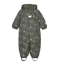 Flyverdragt - Dark Gull Grey m. Print|Minymo Clearance