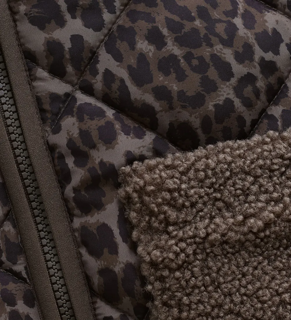 Jakke - Chocolate Chip m. Leopardprint|Minymo