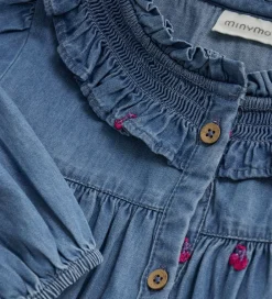 Kjole - Denim - Ombre Blue m. Kirsebær|Minymo Sale