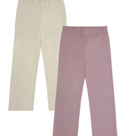 Leggings m. Fleece - 2-pak - Elderberry/Rainy Day|Minymo Online