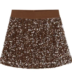 Nederdel - Velour - Woodrose m. Pailletter|Minymo Online