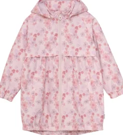 Regnjakke - PE - Peach Whip m. Blomster|Minymo Clearance