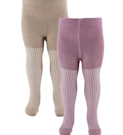 Strømpebukser - 2-pak - Dusky Orchid m. Glimmer|Minymo Outlet