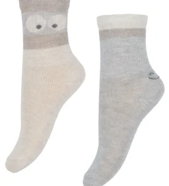 Strømper - 5-pak - Gråmeleret/Beige m. Print|Minymo Clearance