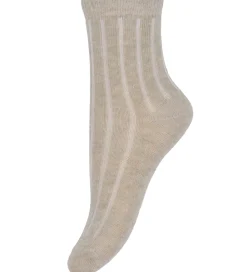 Strømper - 2-pak - Silver Mink m. Print|Minymo New