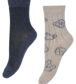 Strømper - 7-pak- Blue Nights/Beige m. Mønster|Minymo Best