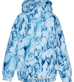 Regnjakke - PE - Waiton - Sky Blue Horses|Molo Clearance