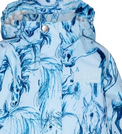Regnjakke - PE - Waiton - Sky Blue Horses|Molo Clearance