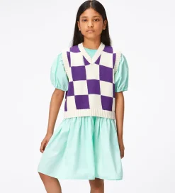 Vest - Strik - Gitta - Purple Shell Check|Molo Best