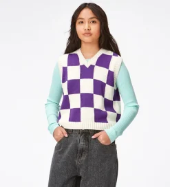Vest - Strik - Gitta - Purple Shell Check|Molo Best