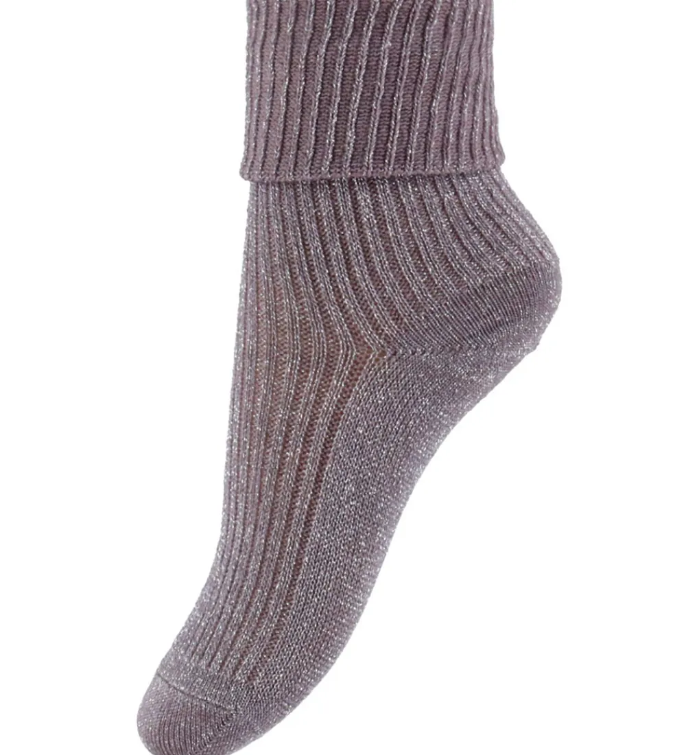 Strøer - Uld - Rib - Iris - Glitter - Dark Purple Dove|MP Hot
