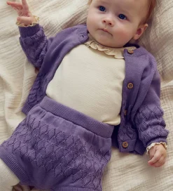 Cardigan - Strik - Leaf - Lilac Fog m. Hulmønster|Müsli Online