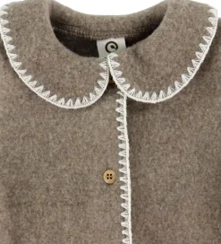 Cardigan - Uldfleece - Brown Melange|Müsli Outlet