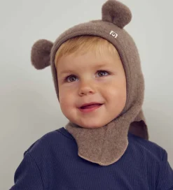 Elefanthue - 1-lags - Uld - Walnut Melange m. Ører|Müsli Outlet